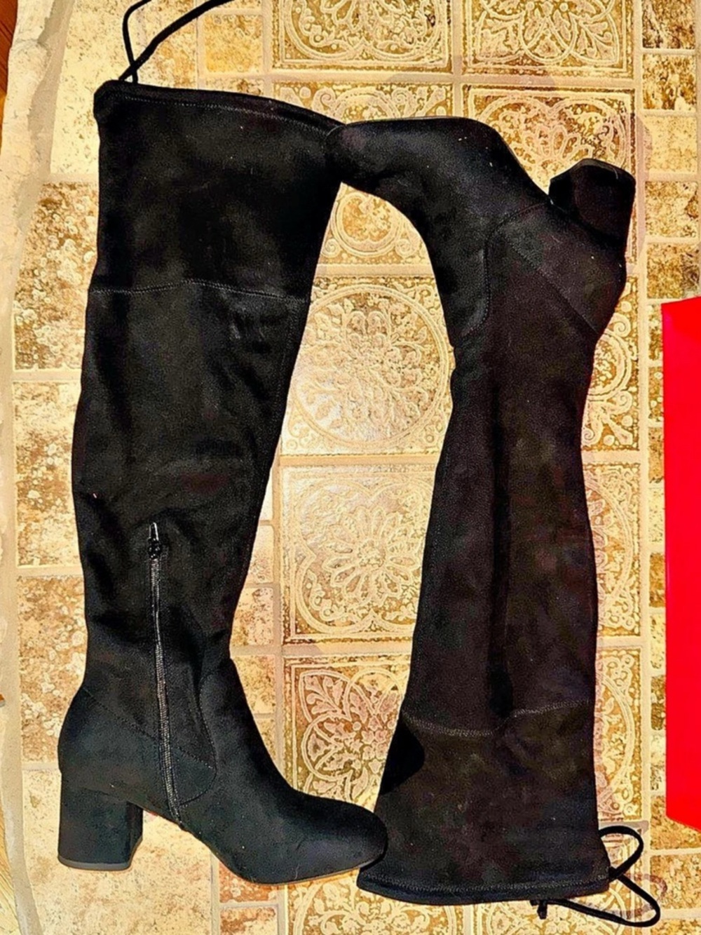 Kelly & Katie TARQ Black Suede Over-the-Knee Boots US 8 Like New